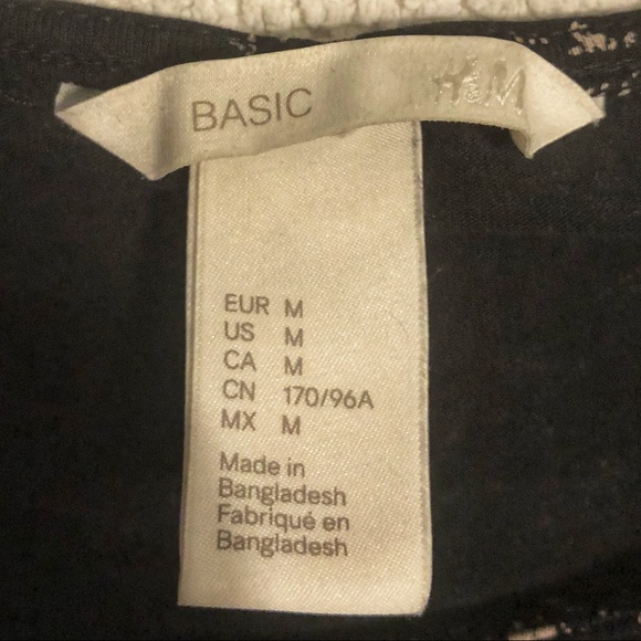 NWOT H&M Black Splatter Paint Long Sleeve Dress M - Picture 4 of 5